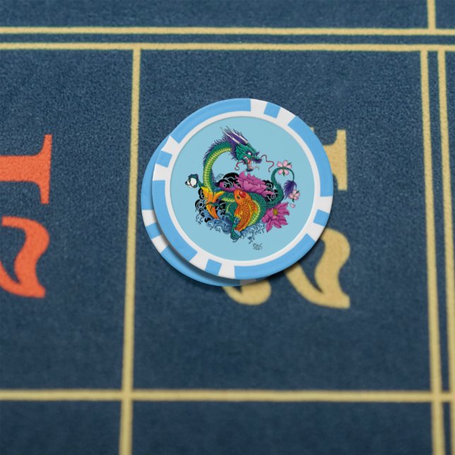 Fichas De Póquer Dragón de agua chino Koi Fish (Subido por el creador)