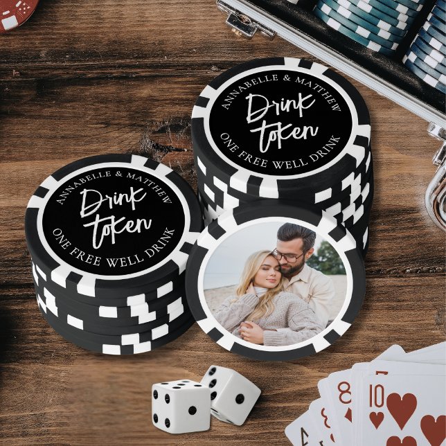 Fichas De Póquer Drink Token Wedding Photo (Drink Token Wedding Photo)