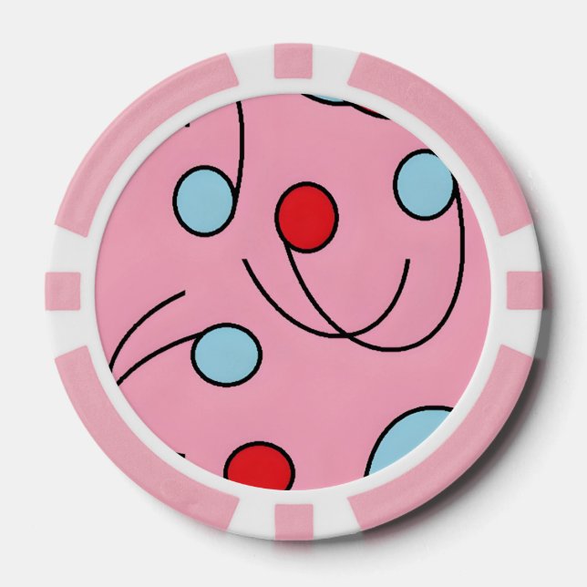 Fichas De Póquer Drupas del diseño de Memphis (Anverso)