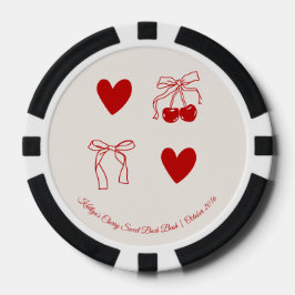 Fichas De Póquer Dulce cereza Bachelorette Party Favor Poker Chip