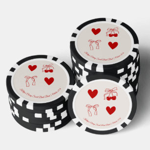 Fichas De Póquer Dulce cereza Bachelorette Party Favor Poker Chip