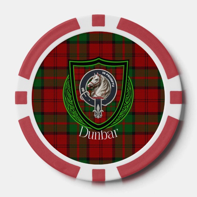 Fichas De Póquer Dunbar Scottish Clan Tartan & Crest (Anverso)