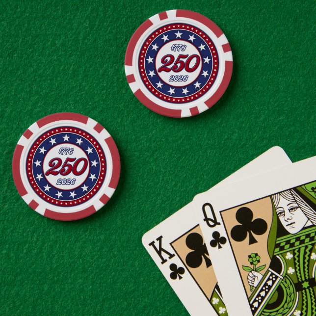 Fichas De Póquer El 250 cumpleaños de América (Mesa de Poker (Doble))