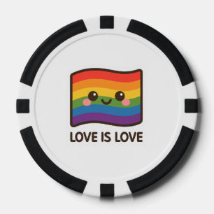 Fichas De Póquer El amor es amor - Kawaii Rainbow Design