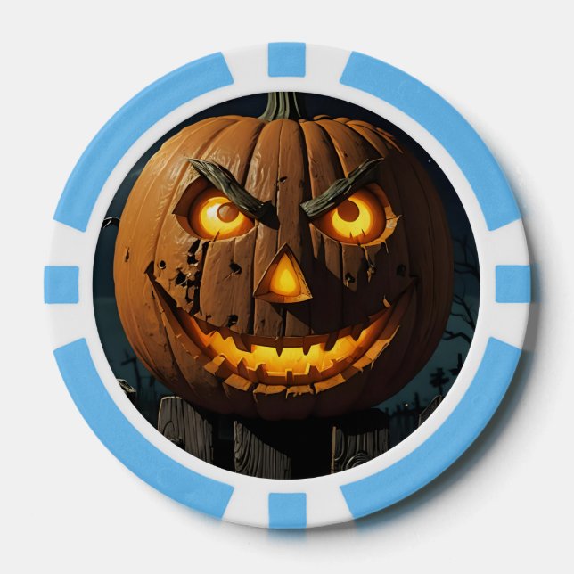 Fichas De Póquer El diablo Jack O'Lantern (Anverso)