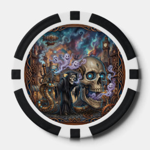 Fichas De Póquer El Esqueleto Divertido – Fantasía Celta Steampunk.