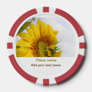 Fichas De Póquer El jardín de girasol amarillo añade el nombre de t