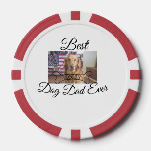 Fichas De Póquer El mejor perro papá jamás añada el nombre del masc