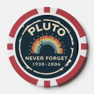 Fichas De Póquer El Plutón nunca olvida el espacio retro vintage 19
