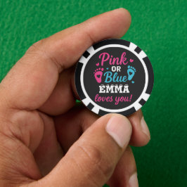 Fichas De Póquer El sexo personalizado revela que el bebé rosa o az