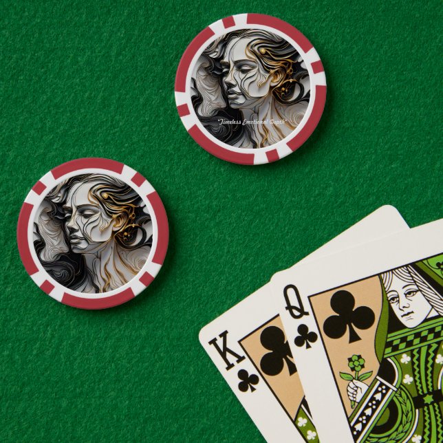 Fichas De Póquer "El toque emocional del oro" (Mesa de Poker (Doble))