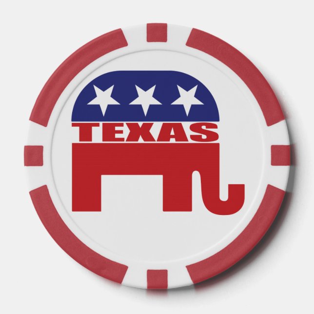Fichas De Póquer Elefante Republicano de Texas (Anverso)