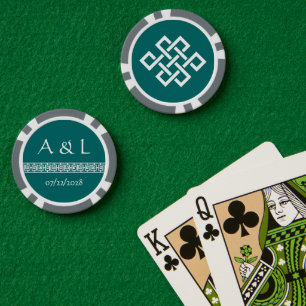 Fichas De Póquer Elegancia china en Verde azulado