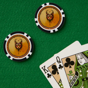 Fichas De Póquer Elegancia ornamental: un retrato de un gato.