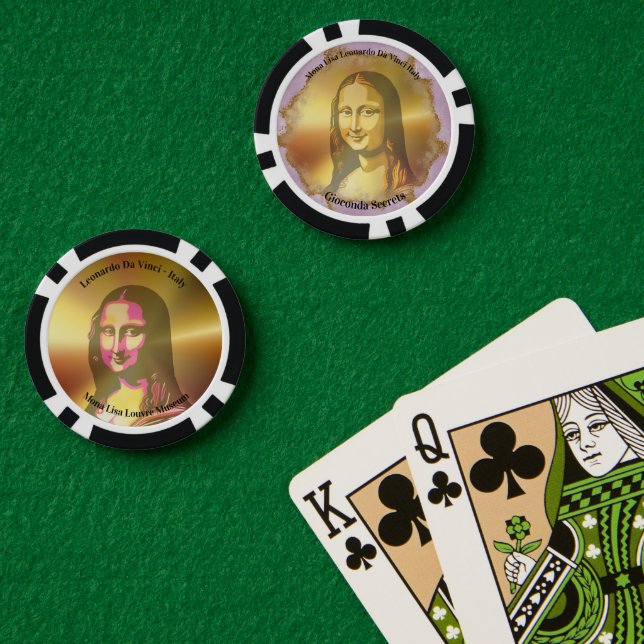 Fichas De Póquer Elegant Mona Lisa Gioconda Leonardo Da Vinci (Mesa de Poker (Doble))