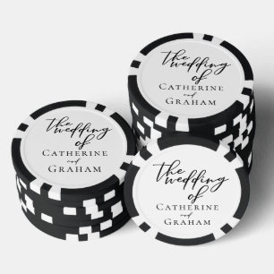 Fichas De Póquer Elegante guion negro boda personalizada