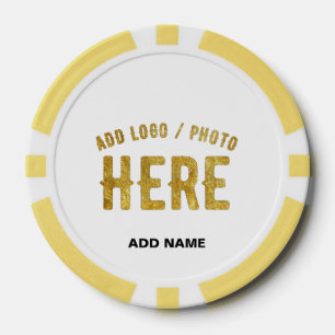 FICHAS DE PÓQUER ELEGANTES PERSONALIZABLES BLANCOS MODERNOS VERIFIC