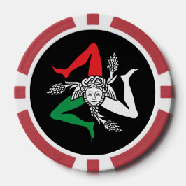 Fichas De Póquer emblema de la Trinacria siciliana Medusa tema ital