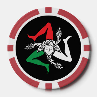 Fichas De Póquer emblema de la Trinacria siciliana Medusa tema ital