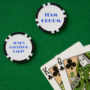 Fichas De Póquer Equipo Azul Real para la Despedida de Soltero del