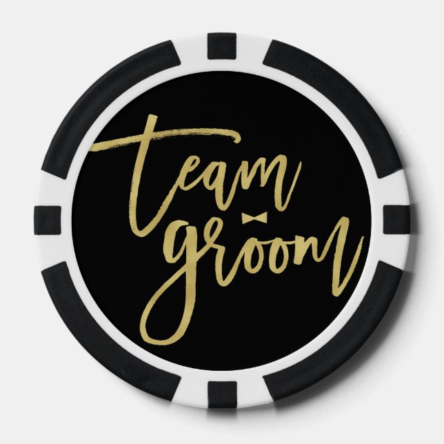 Fichas De Póquer Equipo Groom Bow Tie Bacheler Party Poker Chips (Anverso)