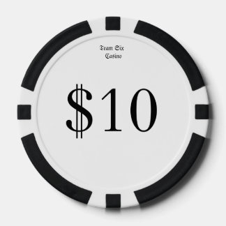 Fichas De Póquer Equipo Seis (Dinero del Casino Gracioso) Moneda de
