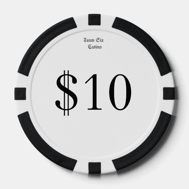 Fichas De Póquer Equipo Seis (Dinero del Casino Gracioso) Moneda de (Anverso)