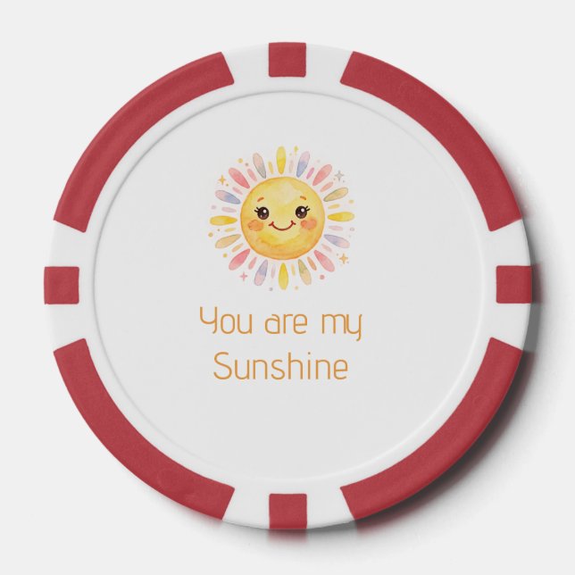 Fichas De Póquer eres mi sol amarillo naranja rayos de sol añadir n (Anverso)