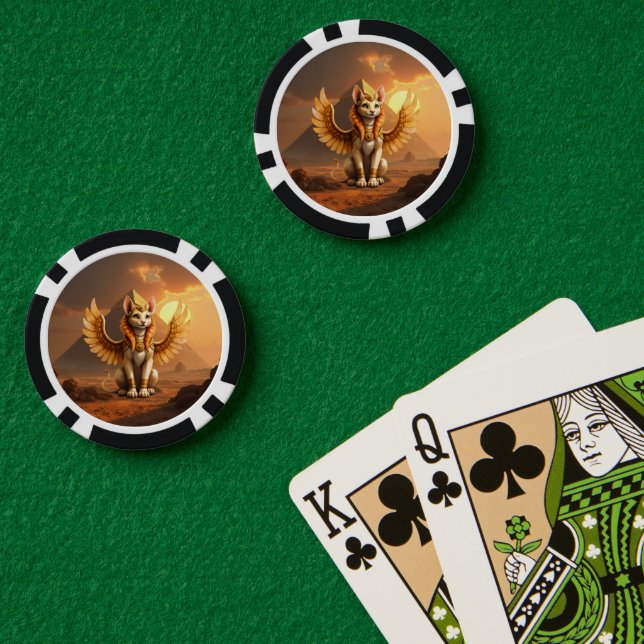 Fichas De Póquer Esfinge De Gato Aguila Mística - Arte De Fantasía  (Mesa de Poker (Doble))