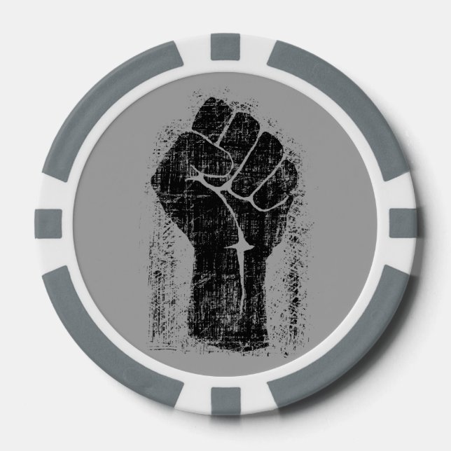 Fichas De Póquer Estilo de angustia de puño solidario (Anverso)