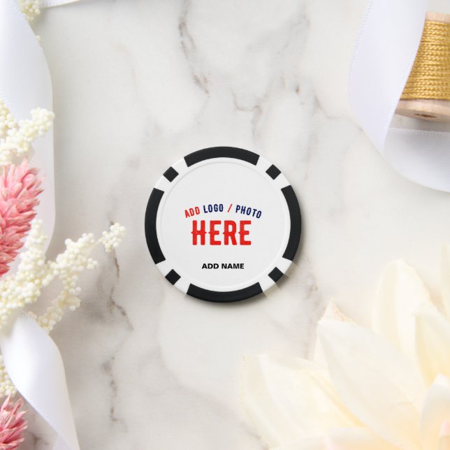 FICHAS DE PÓQUER ESTILOSO MODERNO PERSONALIZABLE BLANCO VERIFICADO  (Boda)