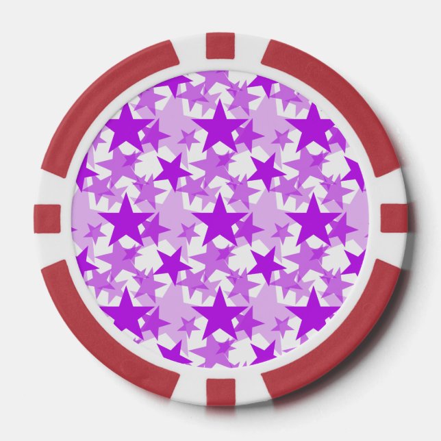 Fichas De Póquer Estrellas 3 Púrpura (Anverso)