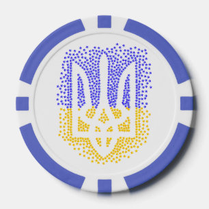 Fichas De Póquer Estrellas de tridente de heraldry de Ucrania