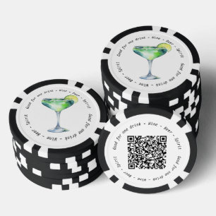 Fichas De Póquer Evento de negocios moderno QR Daiquiri Bebe Vouche