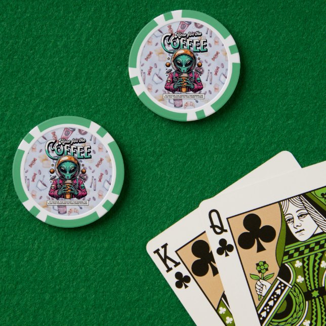 Fichas De Póquer Extraterrestre Aquí por el Café (Mesa de Poker (Doble))