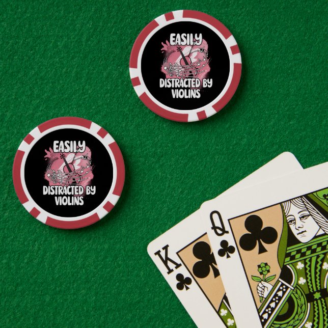Fichas De Póquer Fácilmente Distraído Por Violines (Mesa de Poker (Doble))