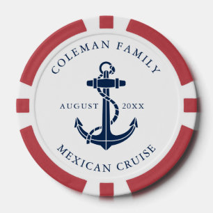 Fichas De Póquer Familia de Ancla de Barco Náutico Crucero Personal