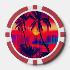 Fichas De Póquer Fantasía de escape tropical