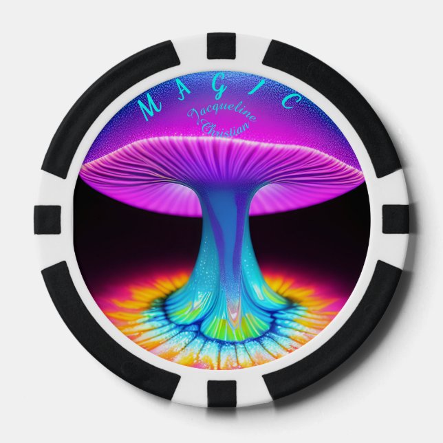 Fichas De Póquer Favor de matrimonio único Neon Boho (Anverso)