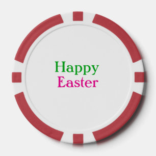 Fichas De Póquer Felices pascuas los niños de color verde rosa añad