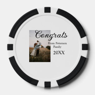 Fichas De Póquer Felicidades congrats añade nombre de familia foto