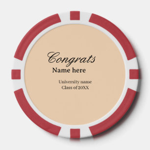 Fichas De Póquer Felicidades graduado nombre universidad promoción 
