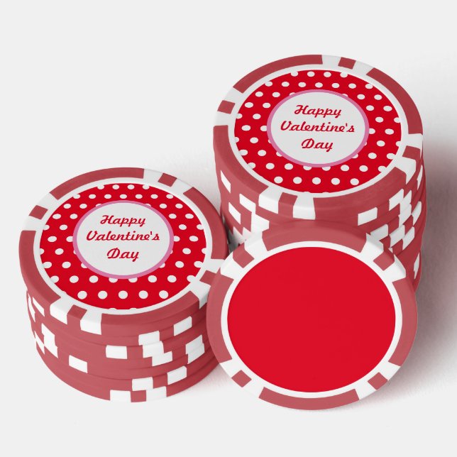 Fichas De Póquer Feliz Día de San Valentín de Poker Chips (Rojo y B (Pila)