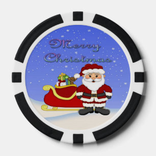 Fichas De Póquer Feliz Navidad Santa Poker Chips