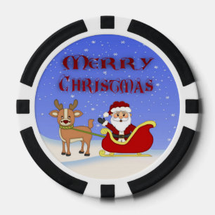 Fichas De Póquer Feliz Navidad Santa Poker Chips