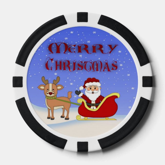 Fichas De Póquer Feliz Navidad Santa Poker Chips (Anverso)