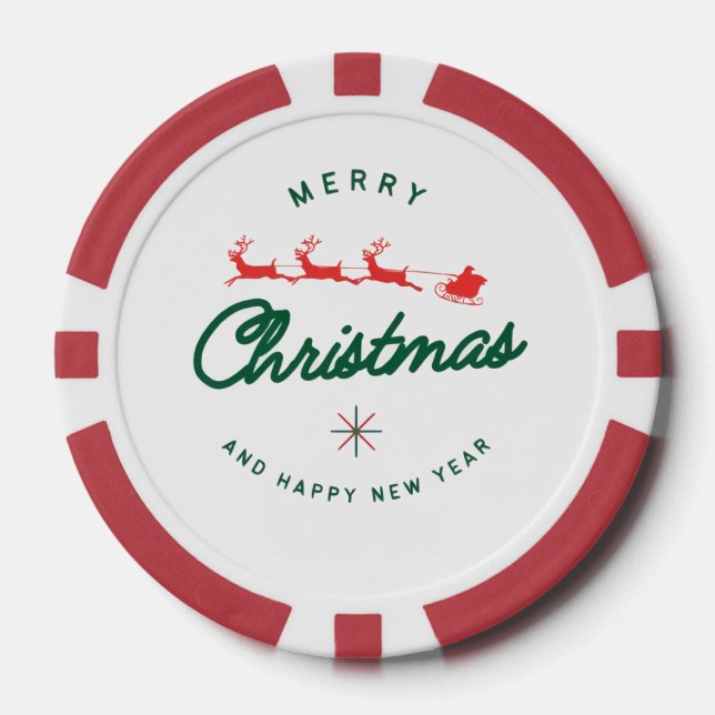 Fichas De Póquer Feliz Navidad y próspero Año Nuevo  (Anverso)
