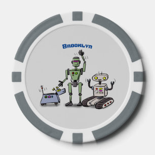 Fichas De Póquer Feliz personalizado de trío de robots lindos