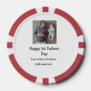 Fichas De Póquer feliz primer día de los padres añadir nombre amor