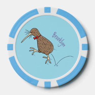Fichas De Póquer Feliz salto kiwi con diseño de personalizado de co